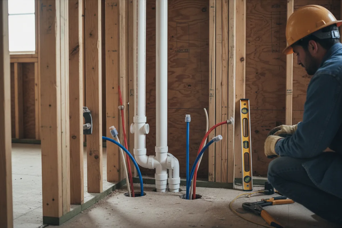 Drain and supply rough-in during Drain Cleaning in Tenafly